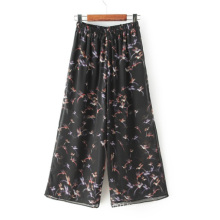 OEM High Quality Plus Size Printed Wide Leg Women Trousers